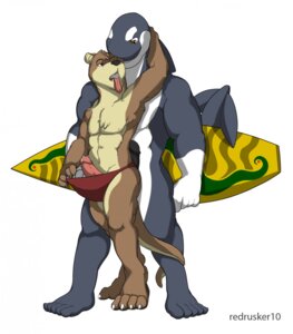 Rating: Explicit Score: 0 Tags: anthro anthro_on_anthro aquatic cetacean clothed clothing digital_media_(artwork) dolphin duo e621 erection genitals hi_res humanoid_genitalia humanoid_penis male male/male mammal muscular mustelid nude oceanic_dolphin orca otter penis penis_poking_out redrusker simple_background speedo standing surfboard swimwear tail toothed_whale topless vehicle watercraft white_background User: bunchy7s