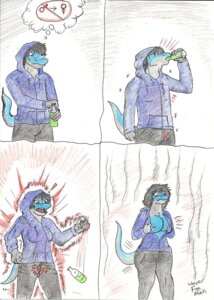 Rating: Explicit Score: 0 Tags: beverage big_breasts breasts cleverfoxman clothed clothing comic e621 female gender_transformation hi_res hoodie male mtf_transformation nipples non-mammal_breasts non-mammal_nipples scalie simple_background soda solo tail topwear traditional_media_(artwork) transformation User: bunchy7s