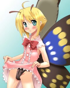 Rating: Questionable Score: 0 Tags: ahoge antennae aqua_eyes black_panties blonde_hair blush bow butterflies butterfly clothing crossdressing dress dress_lift erection erection_in_panties female male panties penis penis_in_panties rule34 shimon shimotsuma shinozuka_atsuto short_hair trap underwear User: bunchy7s