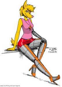 Rating: Safe Score: 0 Tags: 2011 ankh anthro biped black_eyes blouse bottomwear canid canine canis clothed clothing cybernetics cyborg dingo e621 ear_piercing elizabeth_dingo female footwear fur high_heels j.w._kennedy looking_at_viewer machine mammal piercing shoes simple_background sitting skirt solo tail technophilia text topwear url white_background yellow_body yellow_fur User: bunchy7s