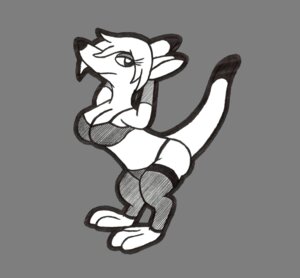 Rating: Questionable Score: 0 Tags: alpha_channel anthro big_breasts bra breasts butt clothing e621 female gloves handwear kangaroo legwear macropod makeup mammal marsupial monochrome panties rarewarerat roxanne_roo solo standing stockings underwear User: bunchy7s