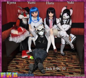 Rating: Safe Score: 0 Tags: 2010 animegao_kigurumi anthro artist_name canid canine clothing cosplay costume dated e621 english_text female fursuit grandfathered_content group human kyera mammal nightmare_fuel photography_(artwork) real rodent text unknown_artist User: bunchy7s