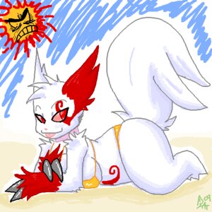 Rating: Questionable Score: 0 Tags: 1:1 beach bikini cautioncat clothed clothing detailed_background e621 female fur generation_3_pokemon markings nintendo outside pokemon pokemon_(species) red_markings sand seaside skimpy sky solo swimwear tail two-piece_swimsuit white_body white_fur zangoose zuki User: bunchy7s