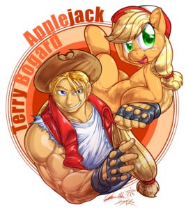 Rating: Safe Score: 0 Tags: 0r0ch1 2012 applejack_(mlp) blonde_hair blue_eyes clothing cowboy_hat duo e621 earth_pony equid equine fatal_fury female feral fingerless_gloves freckles friendship_is_magic gloves green_eyes hair handwear hasbro hat headgear headwear hi_res horse human male mammal my_little_pony open_mouth pony ponytail snk tail terry_bogard User: bunchy7s