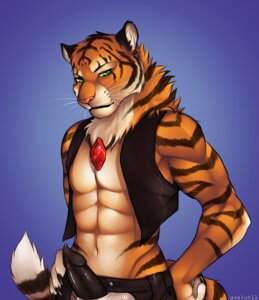 Rating: Explicit Score: 0 Tags: abs animal_genitalia animal_penis anthro azelyn black_body black_fur black_penis blue_background bottomwear chaps claws clothing e621 erection felid fur genitals green_eyes jewelry looking_at_viewer male mammal muscular muscular_anthro muscular_male navel necklace orange_body orange_fur pantherine pants partran_(tiger) pecs penis pink_nose simple_background solo stripes tail tiger topwear vest whiskers white_body white_fur User: bunchy7s