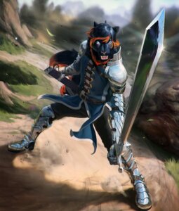 Rating: Safe Score: 0 Tags: anthro armor biped black_body black_fur black_hair black_tail blue_eyes boots clothed clothing day detailed e621 fangs felid fight footwear fully_clothed fur gauntlets gloves greaves hair handwear highlights_(coloring) holding_melee_weapon holding_object holding_sword holding_weapon knight lion longsword looking_away male mammal melanistic melee_weapon multicolored_hair multicolored_tail open_mouth outside pantherine pauldron pink_nose plate_armor red_highlights rock scabbard shirt shoes sir_morgan solo standing sword tail teeth topwear tunic two_tone_hair veramundis warrior weapon User: bunchy7s