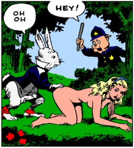 Rating: Explicit Score: 0 Tags: alice_in_wonderland alice_liddell balls barefoot female male penis rule34 tagme testicles wally_wood white_rabbit_(wonderland) User: bunchy7s