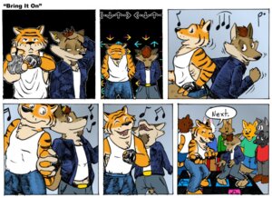 Rating: Safe Score: 0 Tags: anthro audience bemani canid canine canis closet_coon clothing comic coyote crowd dance_dance_revolution dancing dialogue duo_focus e621 ear_piercing english_text felid fingerless_gloves gloves group handwear konami leafdubois male mammal multiple_scenes pantherine piercing rhythm_game rodney_waters tail text tiger toby_romsawai User: bunchy7s