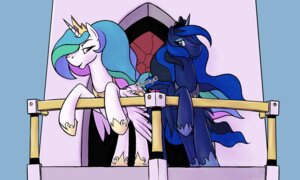Rating: Safe Score: 0 Tags: 2012 balcony blue_eyes blue_hair building chazcatrix crown cutie_mark duo e621 equid equine feathered_wings feathers female feral friendship_is_magic hair hasbro headgear horn long_hair mammal multicolored_hair my_little_pony mythological_creature mythological_equine mythology princess princess_celestia_(mlp) princess_luna_(mlp) purple_eyes quadruped royalty sibling_(lore) sister_(lore) sisters_(lore) tail tower winged_unicorn wings User: bunchy7s