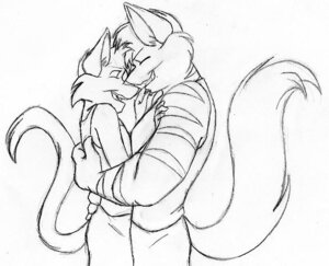 Rating: Safe Score: 0 Tags: anthro black_and_white chance_furlong chibijaime clothing domestic_cat duo e621 eyes_closed felid feline felis graphite_(artwork) hanna-barbera happy hug hugging_another jake_clawson larger_male line_art male male/male mammal monochrome muscular nuzzling obvious_affection romantic romantic_couple shirt side_view simple_background size_difference sketch smaller_male smile stripes swat_kats tail tank_top teeth topwear traditional_media_(artwork) User: bunchy7s