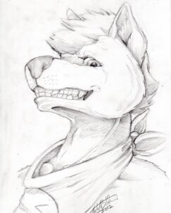 Rating: Safe Score: 0 Tags: 2012 anthro bear black_and_white bust_portrait canid canine canis clothing e621 fur grentain hair hi_res kerchief looking_aside looking_at_viewer male mammal monochrome portrait short_hair simple_background sketch smile solo white_background wolf User: bunchy7s