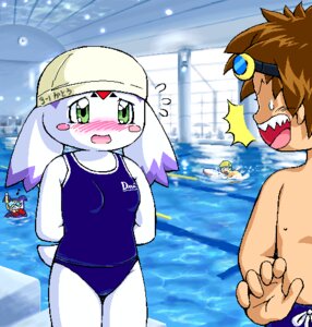 Rating: Safe Score: 0 Tags: anthro anthrofied bandai_namco blush breasts calumon clothed clothing digimon digimon_(species) digimorph digital_media_(artwork) duo e621 facial_markings female forehead_markings g-sun head_markings human imp impmon male mammal markings oekaki one-piece_swimsuit school_swimsuit swimming_cap swimming_pool swimwear symbol water young young_anthro young_female young_human young_male zero_unit User: bunchy7s