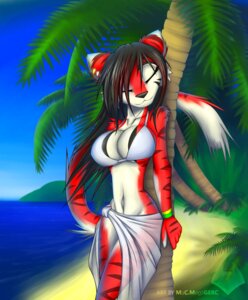 Rating: Questionable Score: 0 Tags: anthro beach big_breasts bikini bracelet breasts cherry_(macmegagerc) clothed clothing detailed_background e621 eyes_closed felid female fur hi_res jewelry macmegagerc mammal navel outside pantherine red_body red_fur sand sarong seaside skimpy sky solo stripes swimwear tail tiger translucent translucent_clothing two-piece_swimsuit User: bunchy7s