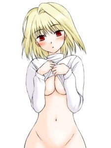 Rating: Questionable Score: 0 Tags: 1girls arcueid_brunestud ayase_toworu blonde_hair blush bottomless breasts female functionally_nude melty_blood no_bra red_eyes rule34 shirt_lift short_hair solo tsukihime turtleneck type-moon User: bunchy7s