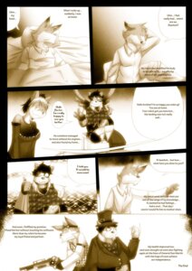 Rating: Safe Score: 0 Tags: 2012 anthro bear canid canine comic darknessminotaur dialogue e621 english_text fox greeting hi_res machine male mammal monochrome multiple_scenes robot sepia text User: bunchy7s