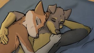 Rating: Safe Score: 0 Tags: anthro bed canid canine canis cuddling domestic_dog duo e621 eyes_closed furniture male male/male mammal mastiff molosser nude quixoticmutt romantic romantic_couple rottweiler sleeping wolf User: bunchy7s