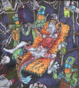 Rating: Explicit Score: 0 Tags: ambiguous_gender balls blood bodily_fluids chain cuff_(restraint) death dissection dragon dying e621 electrocution erection exposed_muscle feet forced genitals gore gore_focus greeb grostenmeiers grotesque_death group handcuffs hi_res hindpaw hook horn machine male marker_(artwork) metal_cuffs mutilation mythological_creature mythological_scalie mythology nail nailed nightmare_fuel pain paws penis rape restraints rib_cage robot sawblade scalie sex shackles syringe tail tears torture traditional_media_(artwork) vivisection what_has_science_done User: bunchy7s