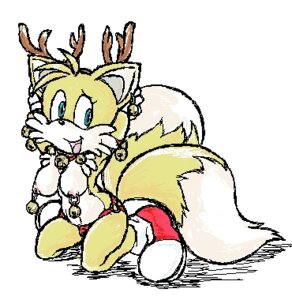 Rating: Questionable Score: 0 Tags: anthro antlers bell biped breasts canid canine christmas crossgender dipstick_tail e621 female fox holidays horn kneeling low_res mammal markings miles_prower mtf_crossgender mutabouru nipple_piercing nipples piercing sega simple_background solo sonic_the_hedgehog_(series) tail tail_markings white_background User: bunchy7s