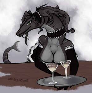 Rating: Questionable Score: 0 Tags: accessory anthro aquatic bar breasts cleavage clothed clothing darkside-cookie e621 female fish frilly frilly_accessory frilly_hairband glass green_eyes hair_accessory hairband maid_uniform non-mammal_breasts shark solo tail uniform User: bunchy7s