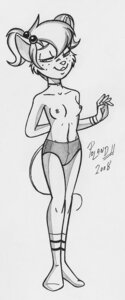 Rating: Questionable Score: 0 Tags: anthro breasts clothed clothing e621 female footwear house_mouse legwear mammal monochrome mouse murid murine nipples panties poland_(artist) rodent simple_background small_breasts socks solo sonny_glitter tail topless underwear white_background young young_anthro young_female User: bunchy7s