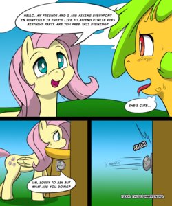 Rating: Safe Score: 0 Tags: 2013 5:6 blush bodily_fluids chromapan comic cutie_mark dialogue digital_media_(artwork) duo e621 english_text equid equine fan_character feathered_wings feathers female feral fluttershy_(mlp) friendship_is_magic fur greeting hair hasbro hi_res horse mammal mango_(3mangos) monochrome my_little_pony mythological_creature mythological_equine mythology outside pegasus pony speech_bubble standing sweat talking_feral text tongue wings User: bunchy7s