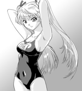 Rating: Explicit Score: 0 Tags: 1girls armpits arms_up breasts clothed_navel female monochrome name_tag one-piece_swimsuit rule34 sawachika_eri school_rumble school_swimsuit sideboob solo swimsuit tied_hair twintails User: bunchy7s