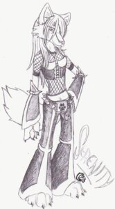 Rating: Safe Score: 0 Tags: anthro canid canine canis e621 female hellgoddess hi_res mammal solo spikes tail wolf User: bunchy7s