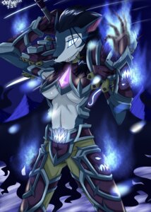 Rating: Safe Score: 0 Tags: anthro armor blizzard_entertainment blue_background blue_body blue_fur canid death_knight e621 female fur hi_res ice mammal melee_weapon simple_background skykain snow solo sword undead warcraft weapon werecanid werecreature worgen xinxie User: bunchy7s
