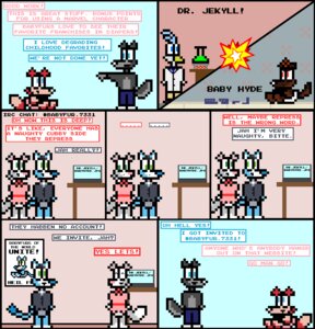 Rating: Questionable Score: 0 Tags: ageplay anthro clean_diaper clothed clothing comic dialogue diaper digital_media_(artwork) e621 english_text female hate infantilism kyle_bridgett male pixel_(artwork) roleplay tail text ultimate_babyfur_webcomic unknown_artist wearing_diaper what User: bunchy7s
