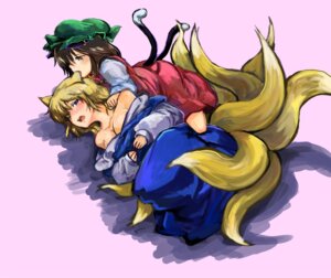 Rating: Questionable Score: 0 Tags: animal_humanoid bare_shoulders bite blonde_hair blue_eyes bodily_fluids breasts brown_hair canid canid_humanoid canine canine_humanoid cat_humanoid cat_tail chen_(touhou) cleavage clothed clothing duo e621 ear_bite ear_piercing fangs felid felid_humanoid feline feline_humanoid female female/female fox fox_humanoid fox_tail hair hat headgear headwear hi_res humanoid jewelry mammal mammal_humanoid multi_tail piercing ran_yakumo rotan saliva short_hair sweat tail teeth touhou yellow_eyes young User: bunchy7s