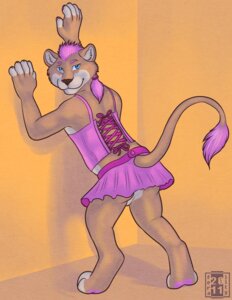 Rating: Questionable Score: 0 Tags: 2011 anthro biped blue_eyes bottomwear clothed clothing corset crossdressing e621 eyebrows felid femboy hair kadohusky lingerie lion looking_at_viewer male mammal mwako pantherine pink_clothing pink_eyebrows pink_hair ponytail skirt solo standing tail tail_tuft topwear tuft User: bunchy7s