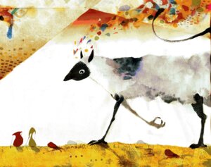 Rating: Safe Score: 0 Tags: abstract_background all_fours ambiguous_gender black_eyes digital_media_(artwork) digital_painting_(artwork) e621 feral hakugin horn painting_(artwork) simple_background solo unknown_species walking warm_colors User: bunchy7s