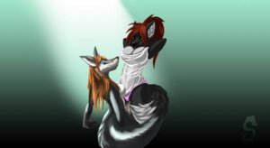 Rating: Questionable Score: 0 Tags: 2012 anthro black_body black_fur blue_eyes breasts brown_hair camel_toe canid canine canis cleavage clothed clothing duo e621 eye_contact female fox fur green_eyes grey_body grey_fur hair hands_behind_head long_hair looking_at_another mammal nova_era panties pink_clothing pink_panties pink_underwear ponytail red_fox red_hair sajik shirt sierra_blakely silver_fox straddling tail topwear true_fox underwear wet wet_clothing wet_shirt wet_topwear white_body white_fur wolf User: bunchy7s