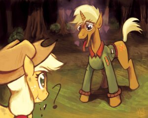 Rating: Safe Score: 0 Tags: 2013 5:4 applejack_(mlp) blonde_hair bottomless brown_body brown_fur clothed clothing cowboy_hat cutie_mark duo e621 earth_pony equid equine female freckles friendship_is_magic fur green_eyes hair hasbro hat headgear headwear heart_symbol horn horse kheltari male mammal my_little_pony mythological_creature mythological_equine mythology orange_body orange_fur pony purple_eyes question_mark shirt tongue tongue_out topwear trenderhoof_(mlp) unicorn User: bunchy7s