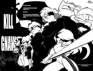 Rating: Safe Score: 0 Tags: 2003 anthro beatrix_kiddo bill_(kill_bill) bow_(feature) bow_tie clothed clothing crossed_arms e621 elle_driver english_text female gnaw gogo_yubari group kill_bill looking_at_viewer mace mammal melee_weapon mephitid monochrome o-ren_ishii parody sabrina_(sabrina_online) sabrina_online skunk smile striped_skunk text tight_clothing vernita_green weapon User: bunchy7s