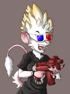 Rating: Safe Score: 0 Tags: 3d_glasses american_opossum anthro clothing e621 eyewear female fur glasses gun hair holding_object holding_toy holding_toy_gun hybrid light_body light_fur mammal marsupial mellis mephitid open_mouth quench_(character) ranged_weapon shirt skunk solo spiky_hair tail tail_tuft topwear toy toy_gun tuft water_gun weapon white_body white_fur zombies_ate_my_neighbors User: bunchy7s