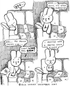 Rating: Questionable Score: 0 Tags: 2007 ambiguous_gender anthro bedding black_and_white blanket comic e621 english_text eyes_closed furniture lagomorph leporid mammal monochrome nude pen_(artwork) rabbit rick_worley sleeping sofa solo sound_effects text traditional_media_(artwork) vowelless vowelless_sound_effect waking_up zzz User: bunchy7s Rating: Questionable Score: 0 Tags: 2007 ambiguous_gender anthro bedding black_and_white blanket comic e621 english_text eyes_closed furniture lagomorph leporid mammal monochrome nude pen_(artwork) rabbit rick_worley sleeping sofa solo sound_effects text traditional_media_(artwork) vowelless vowelless_sound_effect waking_up zzz User: bunchy7s