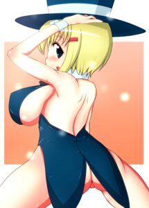 Rating: Explicit Score: 0 Tags: ass backboob blonde_hair blush breasts cleavage female hat huge_breasts kinokoutarou large_breasts looking_back rule34 User: bunchy7s