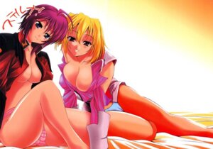 Rating: Questionable Score: 0 Tags: 2girls ahoge arm_support bed blonde_hair blue_eyes blue_panties blush breasts cleavage female female_only gundam gundam_seed gundam_seed_destiny head_tilt jpeg_artifacts large_breasts lunamaria_hawke lying military military_uniform multiple_females multiple_girls no_bra no_panties on_side open_clothes open_shirt panties pink_hair pink_panties red_eyes rule34 shirt short_hair sitting smile stellar_loussier striped striped_panties underwear uniform yasui_riosuke User: bunchy7s