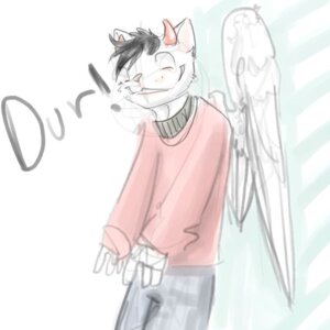 Rating: Safe Score: 0 Tags: 1:1 anthro biped colored_sketch digital_media_(artwork) domestic_cat durr e621 feathered_wings feathers felid feline felis guide_lines horn male mammal nitrogen portrait simple_background sketch solo standing three-quarter_portrait wings User: bunchy7s