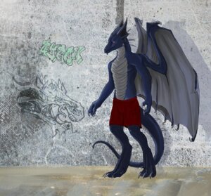 Rating: Safe Score: 0 Tags: 2012 anthro ayron biceps biped blajn blue_body bottomwear claws clothed clothing dragon e621 graffiti horn male membrane_(anatomy) membranous_wings muscular muscular_anthro muscular_male mythological_creature mythological_scalie mythology outside pants paws pecs pose red_eyes scales scalie shadow shorts simple_background solo spikes standing tail toe_claws topless wings User: bunchy7s