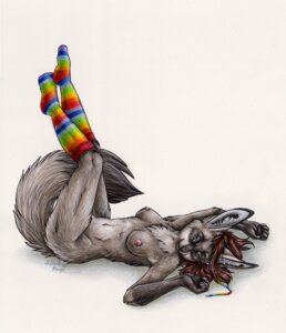 Rating: Explicit Score: 0 Tags: 2010 anthro bat-eared_fox biped blue_eyes breasts brown_hair canid canine chest_tuft clothed clothing e621 facial_markings female footwear fox fur grey_body grey_fur hair head_markings knee_highs knee_socks legs_up legwear long_hair long_socks looking_at_viewer lying mammal markings multicolored_clothing multicolored_footwear multicolored_legwear multicolored_socks multicolored_thigh_highs nipples nude on_back pattern_clothing pattern_footwear pattern_legwear pattern_socks rainbow rainbow_clothing rainbow_footwear rainbow_legwear rainbow_socks rainbow_thigh_highs silentravyn simple_background socks solo striped_clothing striped_footwear striped_legwear striped_socks stripes tail thigh_highs topless traditional_media_(artwork) tuft white_background User: bunchy7s