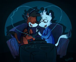 Rating: Safe Score: 0 Tags: 2012 anthro archived_source clothing duo e621 electronics eyes_closed eyewear furniture glasses male male/male mammal mrnostalgia mustelid musteline on_sofa romantic romantic_couple smile sofa spandex stoat tail television tight_clothing true_musteline weasel User: bunchy7s
