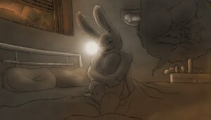 Rating: Explicit Score: 0 Tags: 7:4 ambiguous_gender anthro bed bedroom butt day digital_media_(artwork) dildo double_dildo duo e621 furniture hare inside lagomorph leporid long_ears male male/ambiguous mammal mot on_bed pillow rabbit sex_toy sitting sunrise window User: bunchy7s