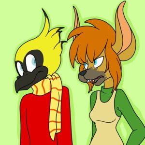 Rating: Safe Score: 0 Tags: 1:1 2013 absurd_res anthro avian baako_(baako) bird blue_eyes clothed clothed_anthro clothed_female clothed_male clothing digital_media_(artwork) duo e621 feathers female female_anthro gemwist green_background green_body green_clothing hair hi_res hyena icterid male male_anthro mammal new_world_blackbird oscine passerine red_clothing scarf simple_background spotted_hyena topwear yellow-headed_blackbird User: bunchy7s