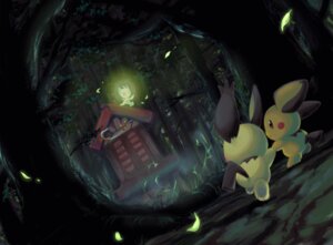 Rating: Safe Score: 0 Tags: ambiguous_gender celebi detailed_background e621 ev133 forest generation_2_pokemon group humanoid ilex_forest legendary_pokemon mammal nintendo outside pichu plant pokemon pokemon_(species) rodent shiny_pokemon spiky-eared_pichu tail tree wood User: bunchy7s