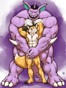 Rating: Questionable Score: 0 Tags: 2012 3:4 3_toes 4_toes 5_fingers abs anthro barefoot beard biceps big_muscles body_hair brown_body brown_fur canid canine claws covering covering_another covering_crotch dipstick_tail duo e621 eighty_stevedore_nido facial_hair feet fingers fox fur generation_1_pokemon gloves_(marking) grisser hairy hands_behind_head hi_res horn huge_muscles humanoid_feet larger_male looking_at_viewer looking_down male male/male mammal markings multicolored_tail muscular muscular_male nidoking nintendo nipples nude orange_body orange_fur paws pecs plantigrade pokemon pokemon_(species) pose purple_body purple_skin size_difference smaller_male smile spread_legs spreading tail tail_markings toeless_(marking) toes tusks User: bunchy7s