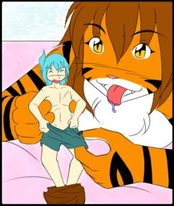 Rating: Questionable Score: 0 Tags: anthro blue_hair breasts brown_hair clothing color_edit colored conditional_dnp countershading duo e621 felid female flora_(twokinds) fur hair human keidran larger_female long_hair male mammal micro nude open_mouth orange_body orange_fur pantherine size_difference smaller_male stripes third-party_edit tiger tom_fischbach tongue tongue_out trace_legacy tuft twokinds white_body white_fur xbox360720 User: bunchy7s