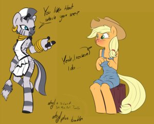 Rating: Questionable Score: 0 Tags: 2012 anthro anthrofied applejack_(mlp) apron apron_only atryl blonde_hair blue_eyes breasts butt clothing cowboy_hat cutie_mark digital_media_(artwork) duo e621 ear_piercing earth_pony english_text equid equine female female/female friendship_is_magic green_eyes hair hasbro hat headgear headwear horse long_hair maid_uniform mammal my_little_pony nipples piercing pony smile stripes tail text uniform wick_(artist) zebra zecora_(mlp) User: bunchy7s