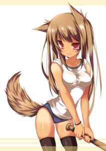 Rating: Safe Score: 0 Tags: animal_humanoid asian_clothing baseball_bat bat_(object) blush bodily_fluids bottomwear bracelet brown_hair buruma canid canine clothing collarbone e621 east_asian_clothing female hair humanoid japanese_clothing jewelry legwear long_hair mammal red_eyes shugami simple_background slim solo sweat tail tan_body tan_skin thigh_highs User: bunchy7s